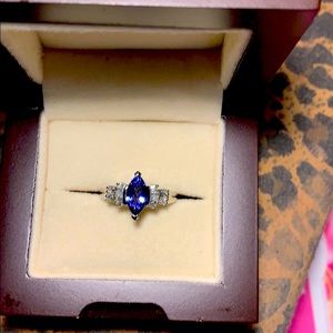 Tanzanite ring 14k white gold 1 1/4 carat